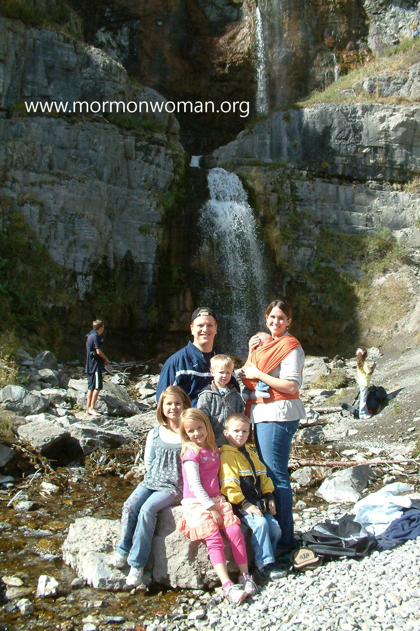 Mormon Family Hikes to Waterfall