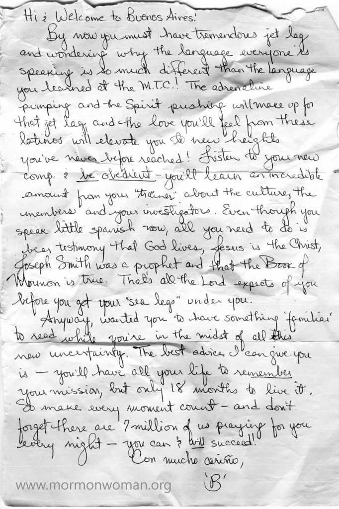 Mormon Woman: Letter from Jennifer (Michelle)