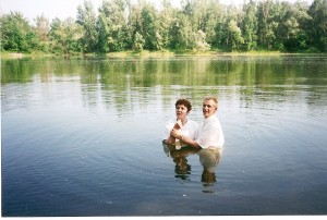 Mormon woman's baptism in lake in Czech Republic