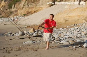 Mormon Father Plays At The Beach