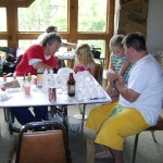 Mormon woman serving her family LDS family reunion