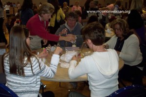 Mormon women doing service projects at BYU Women's Conference