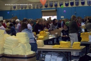 Mormon women participate in service projects at BYU Women's Conference