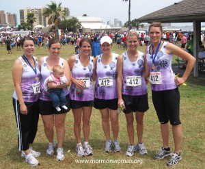 Mormon woman runs in relay race