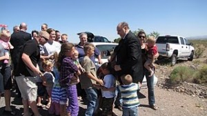 LDS prophet President Monson with children