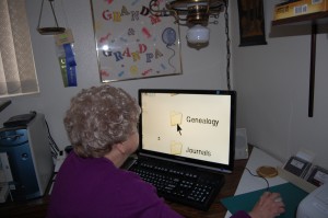 LDS woman does family history/genealogy even while legally blind